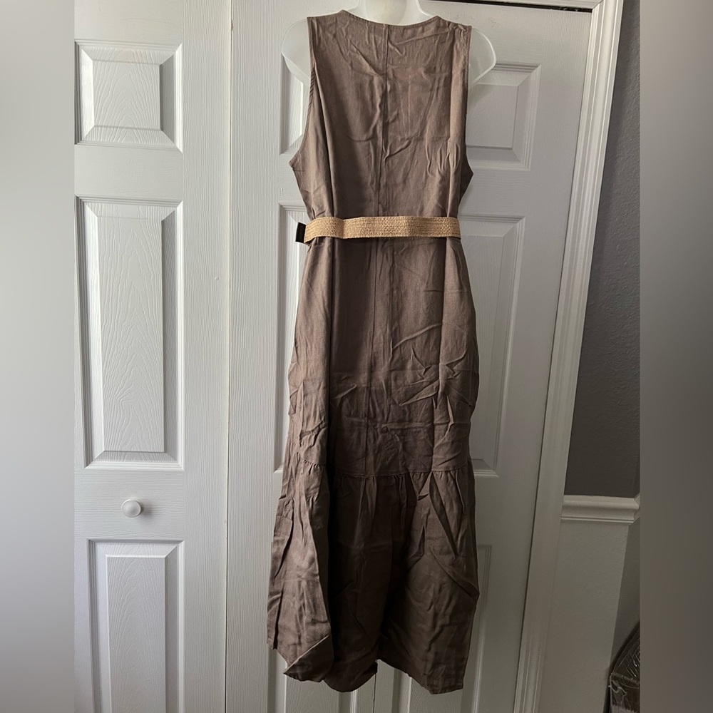 Adyson Parker Linen Blend Sleeveless Summer Dress with Belt NWT - Picture 7 of 8